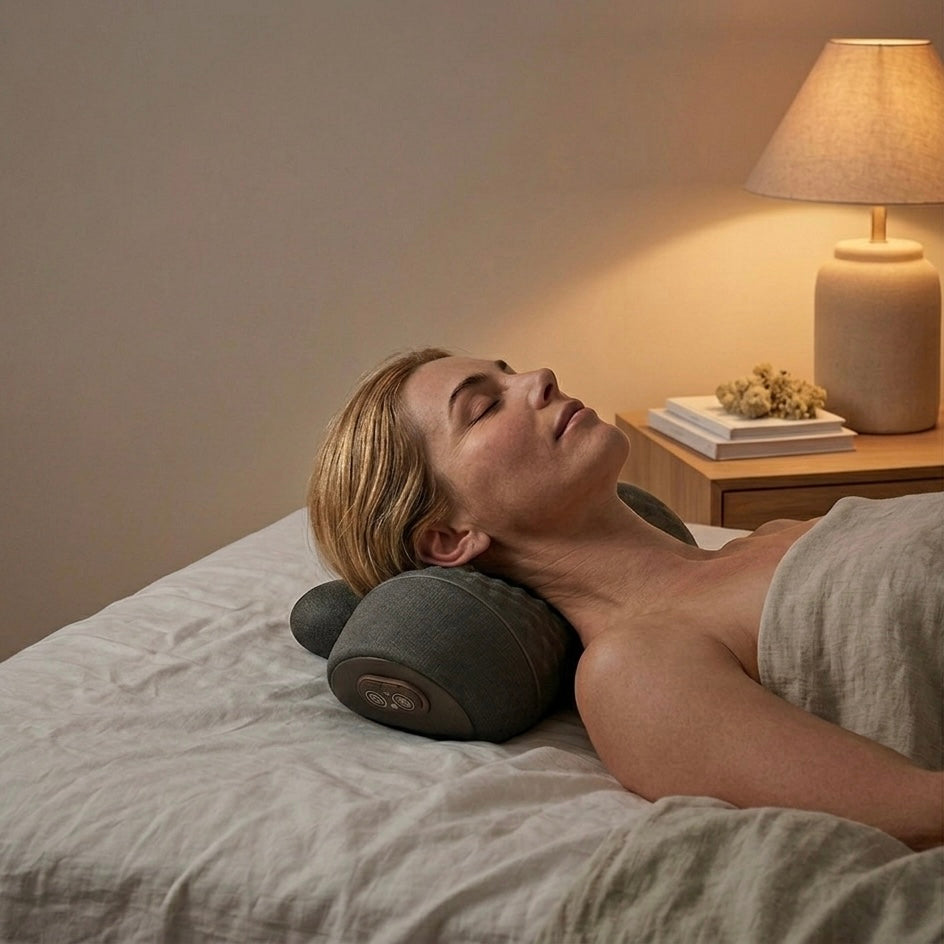 Cervical Massage Pillow | 42°C Heat Therapy | Deep Tissue Vibration | Air Decompression | Grey