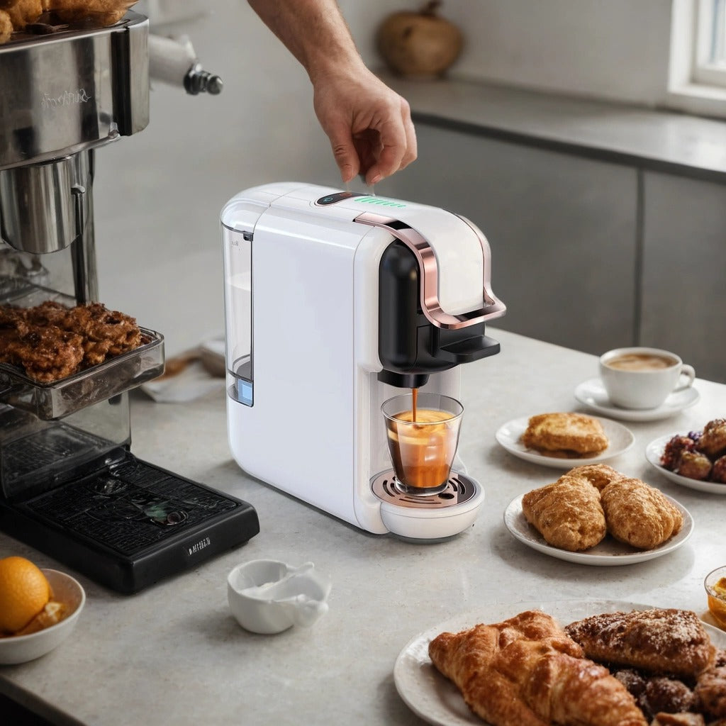 5-in-1 Coffee Machine | 20-Bar | Nespresso & K-Cup | Hot & Cold Brew | Black & White