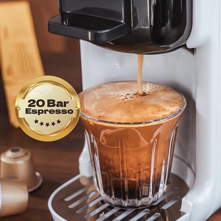 5-in-1 Coffee Machine | 20-Bar | Nespresso & K-Cup | Hot & Cold Brew | Black & White