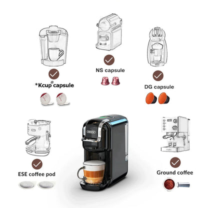 5-in-1 Coffee Machine | 20-Bar | Nespresso & K-Cup | Hot & Cold Brew | Black & White