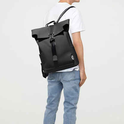 Waterproof Travel Backpack | USB Charging Port | Laptop Compartment | Black, Grey & Green