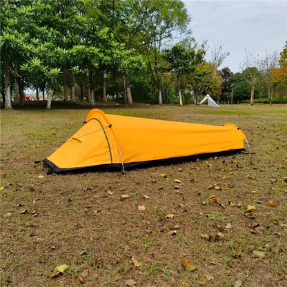 1-Person Camping Tent | Waterproof PU2000 & PU3000 | Aluminium Poles | 0.7kg | Green & Orange
