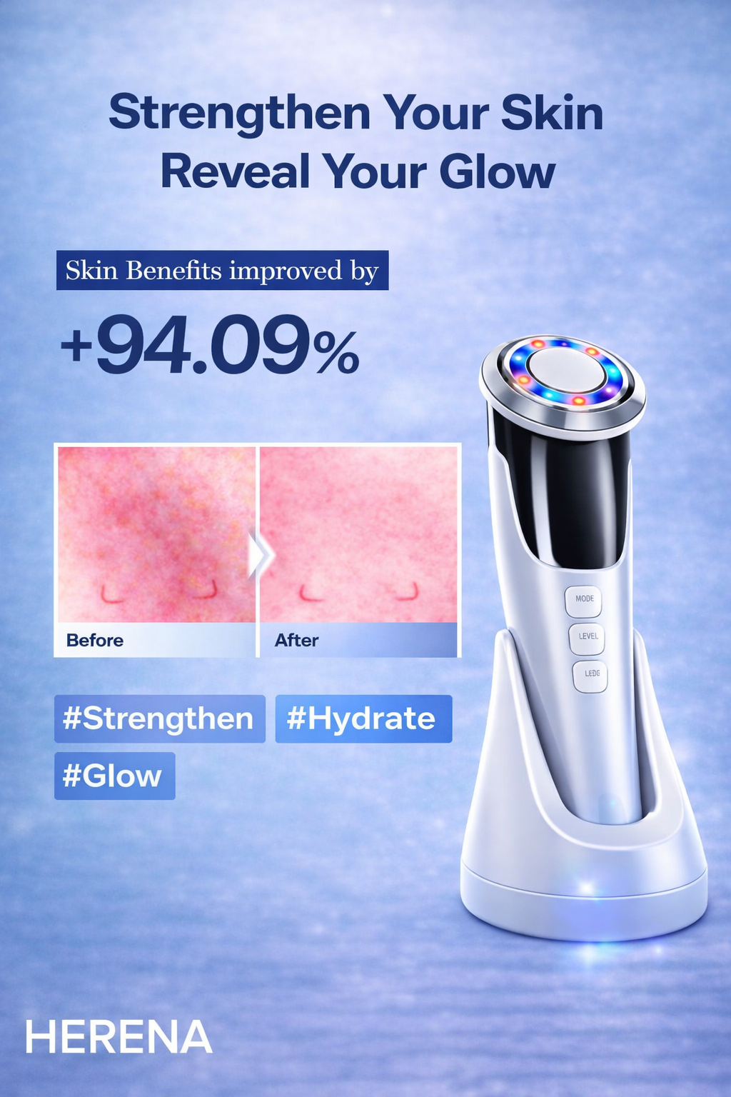 Herena SkinReset™ 5-In-1 Red & Blue Light Thermal Facial Device