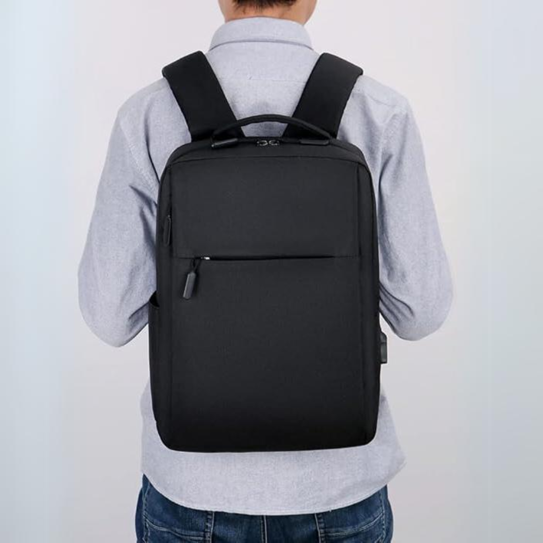 Anti-Theft Backpack | RFID Blocking | Cut-Resistant Fabric | USB Charging Port | Black & Grey
