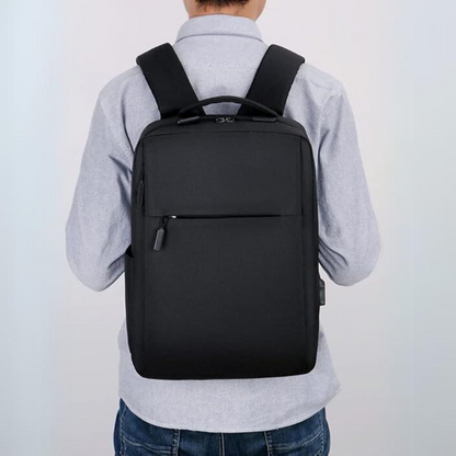 Anti-Theft Backpack | RFID Blocking | Cut-Resistant Fabric | USB Charging Port | Black & Grey