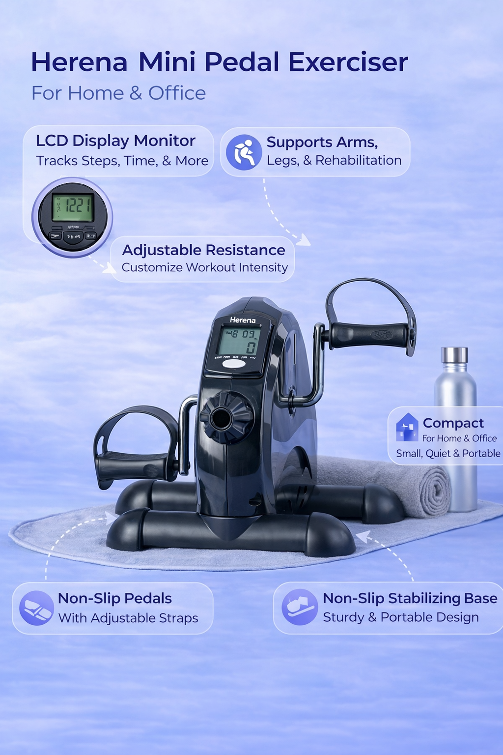 Herena™ Mini Pedal Exercise Bike