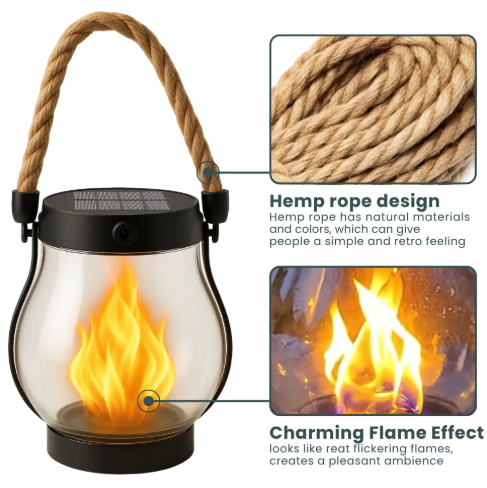 USB Rope Lantern | Auto Light-Sensing On/Off | Type-C Rechargeable | Garden & Camping