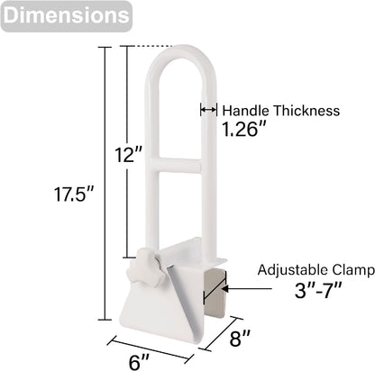 Bathtub Grab Bar | Non-Slip Ergonomic Handle | Tool-Free Installation | 2 Sizes