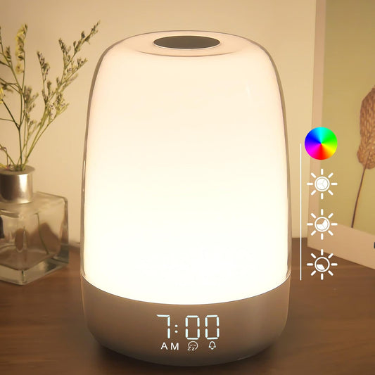 Sunrise Alarm Clock | Wake-Up Light with Natural Sounds | Dimmable Night Light | USB-C Rechargeable