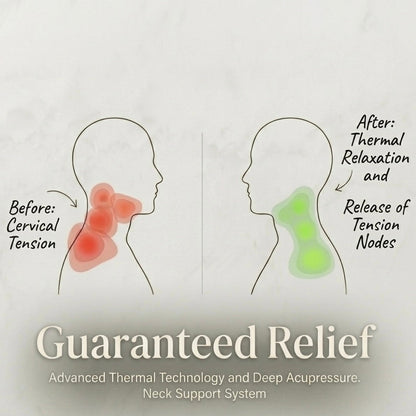 Cervical Massage Pillow | 42°C Heat Therapy | Deep Tissue Vibration | Air Decompression | Grey