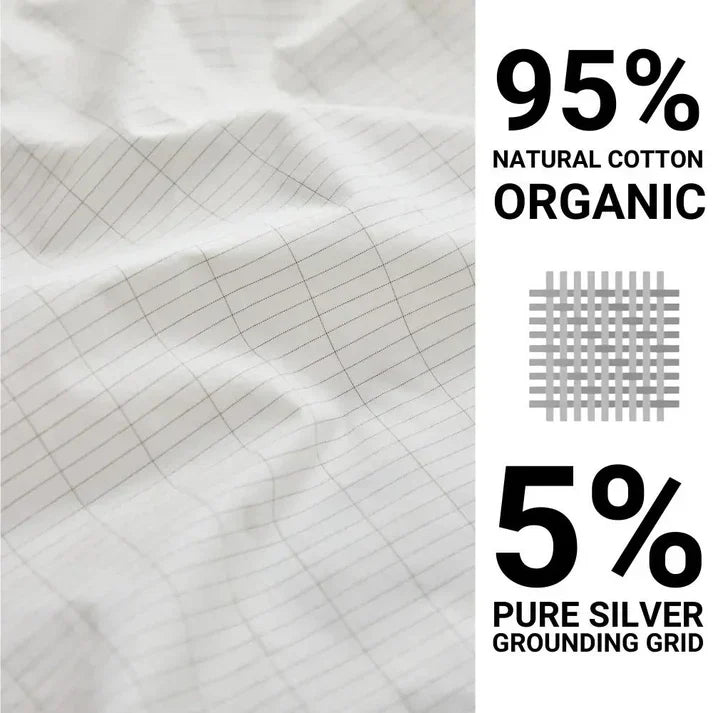 Earthing Grounding Sheet | Fitted | Organic Cotton | Silver Weave | Single, Double & King