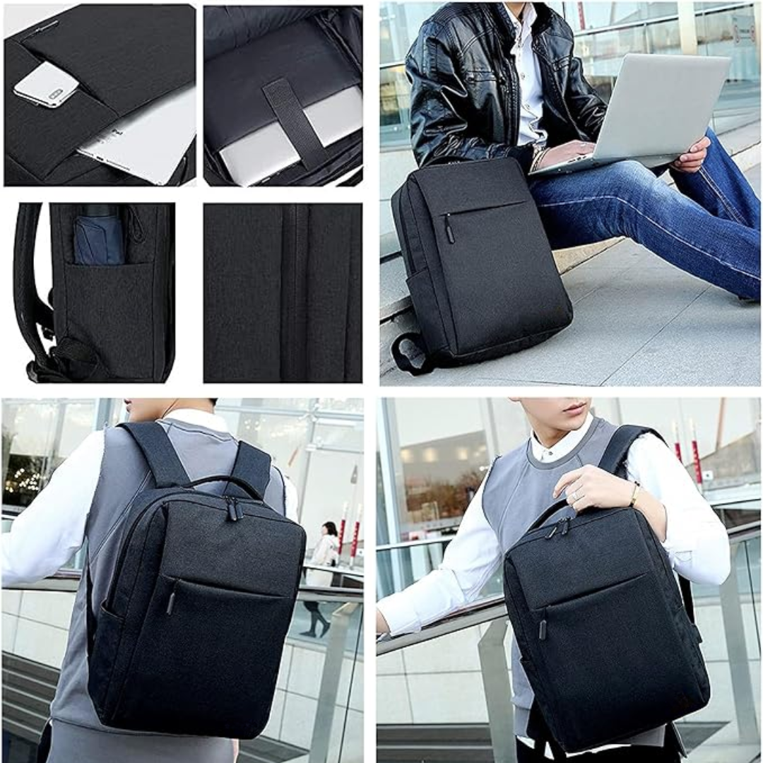 Anti-Theft Backpack | RFID Blocking | Cut-Resistant Fabric | USB Charging Port | Black & Grey