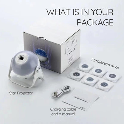Galaxy Star Projector | 7 Lighting Modes | LED Night Light | USB Powered | Bedroom & Home Decor