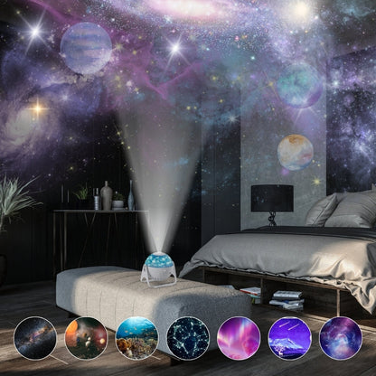 Galaxy Star Projector | 7 Lighting Modes | LED Night Light | USB Powered | Bedroom & Home Decor