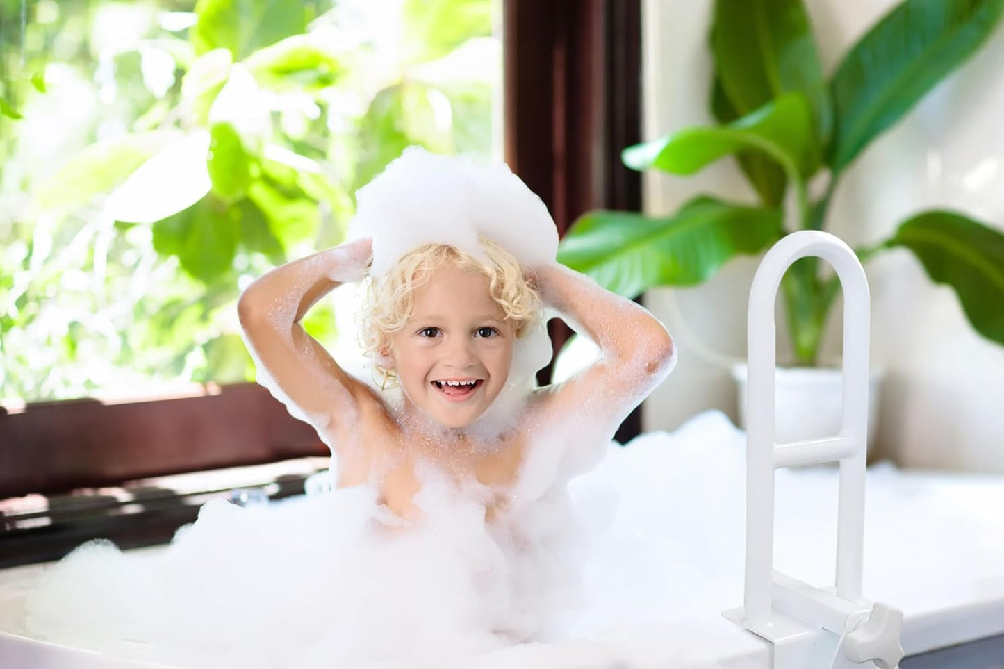 Bathtub Grab Bar | Non-Slip Ergonomic Handle | Tool-Free Installation | 2 Sizes