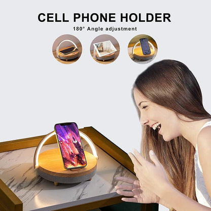 LED Desk Lamp with Bluetooth Speaker & Wireless Charger | Bluetooth 5.0 | 10W Qi Charging | White