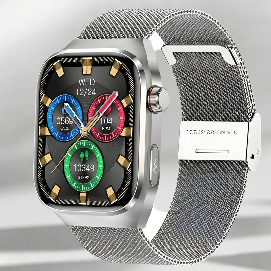 ECG Smart Watch | 2.04" AMOLED | IP68 | Bluetooth Calling | 650mAh | Heart Rate & Sleep