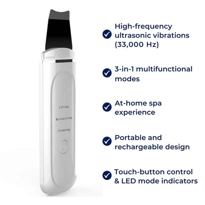 Ultrasonic Facial Cleansing Wand | 33,000 Vibrations | At-Home Skincare Tool