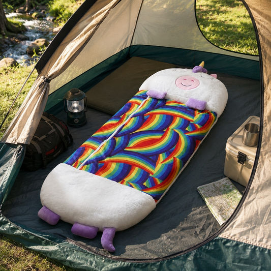 Kids Animal Sleeping Bag | Soft Cosy Design | Fun Camping Accessory