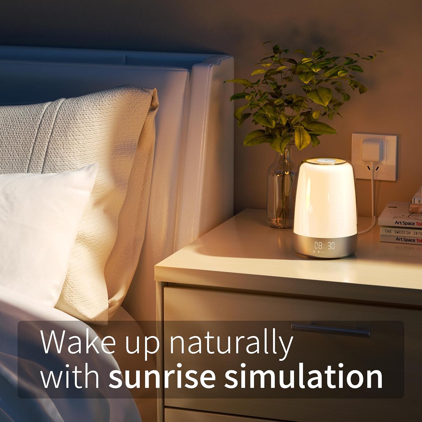 Sunrise Alarm Clock | Wake-Up Light with Natural Sounds | Dimmable Night Light | USB-C Rechargeable