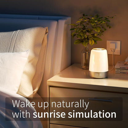 Sunrise Alarm Clock | Wake-Up Light with Natural Sounds | Dimmable Night Light | USB-C Rechargeable
