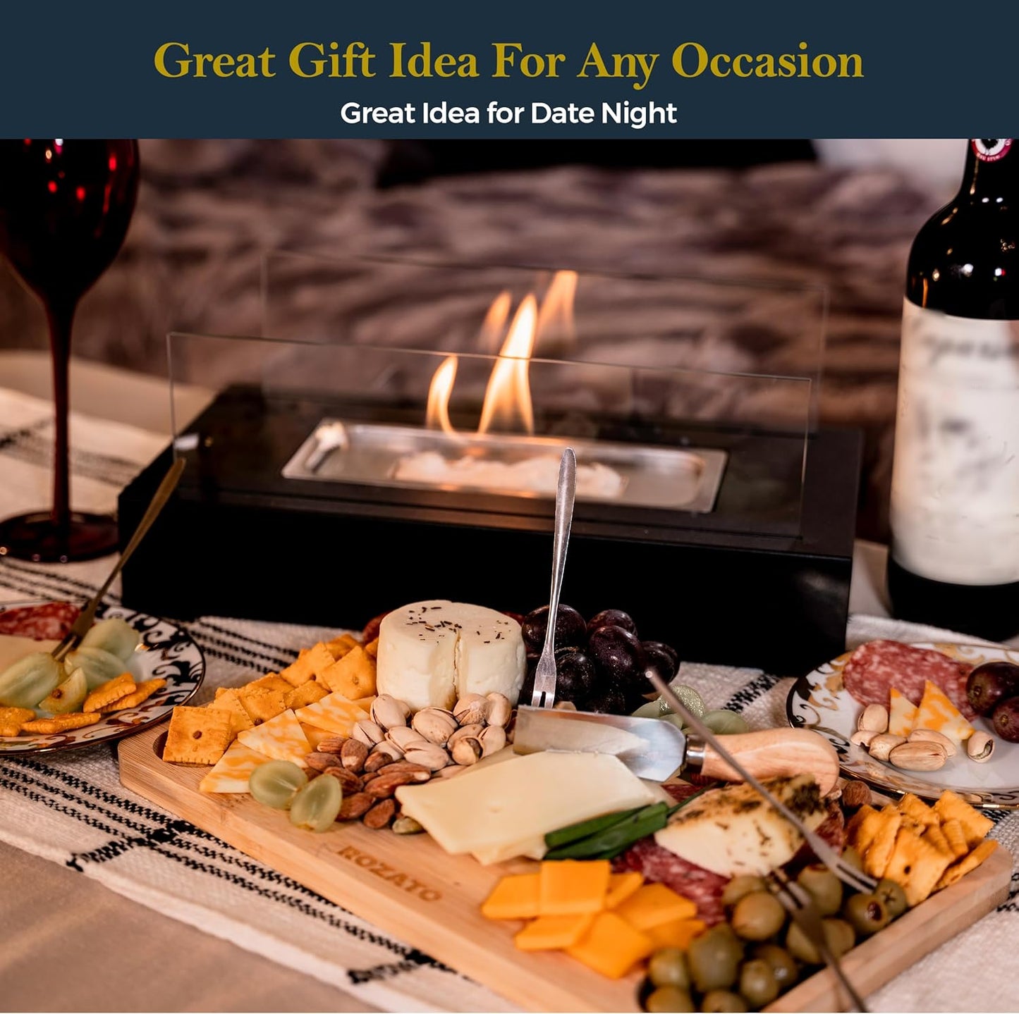 Tabletop Fire Pit with S'mores Maker Kit | Portable Mini Fireplace | Indoor & Outdoor