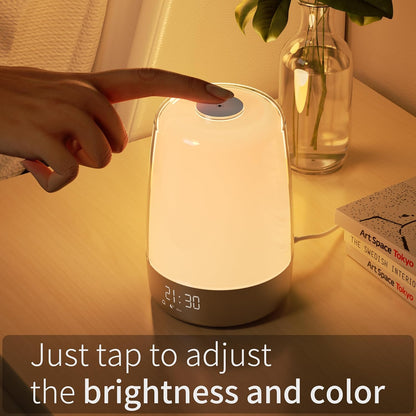 Sunrise Alarm Clock | Wake-Up Light with Natural Sounds | Dimmable Night Light | USB-C Rechargeable