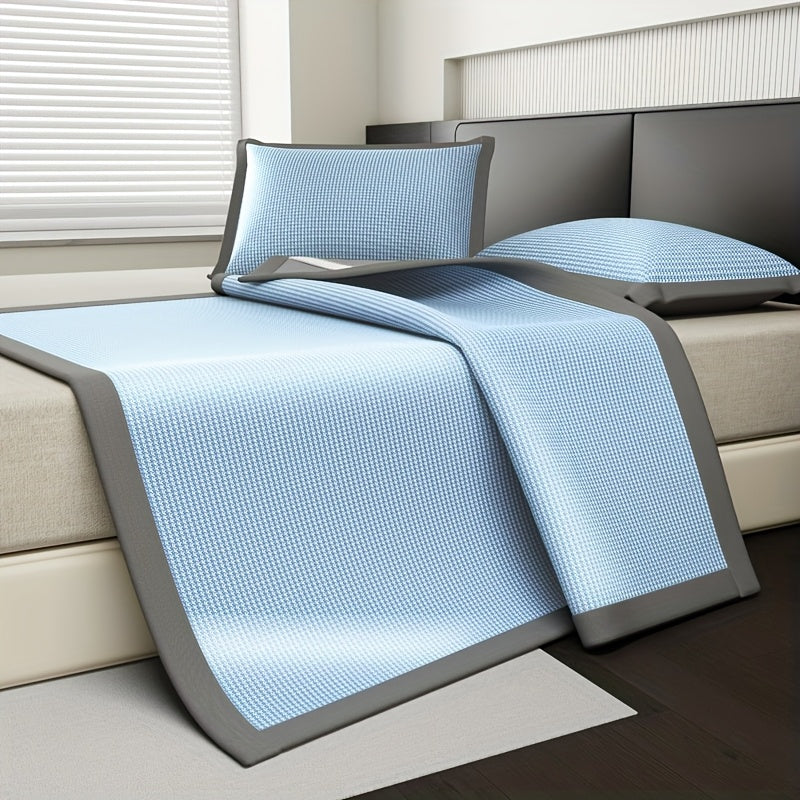 Cooling Mattress Protector | Ice Silk & Polyester | 2-3 Piece Set | Grey, Blue, Green, Coffee & Pink