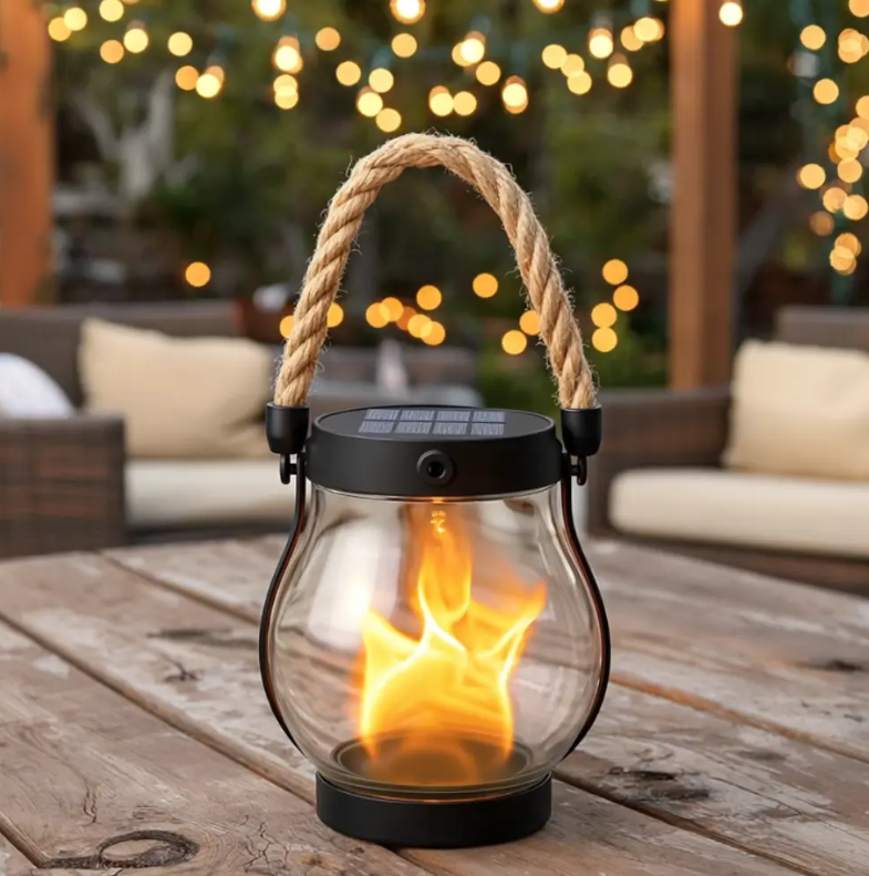 USB Rope Lantern | Auto Light-Sensing On/Off | Type-C Rechargeable | Garden & Camping