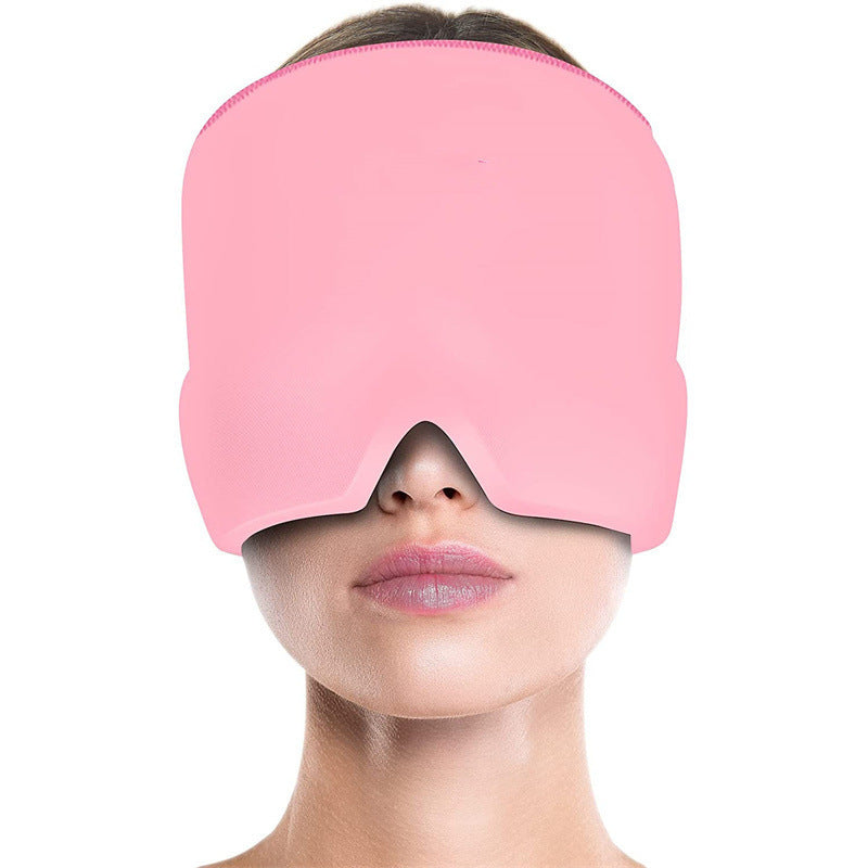 Hot & Cold Migraine Gel Head Wrap with Reusable Inserts | Adjustable Fit | No Power | Black & Pink