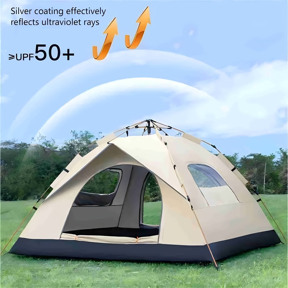 4-Person Pop-Up Tent | UV Protection | Instant Setup Camping Tent
