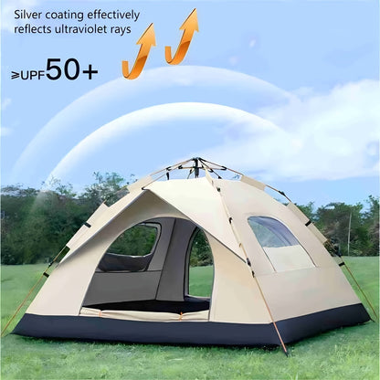 4-Person Pop-Up Tent | UV Protection | Instant Setup Camping Tent