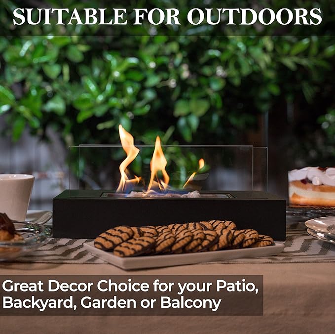 Tabletop Fire Pit with S'mores Maker Kit | Portable Mini Fireplace | Indoor & Outdoor