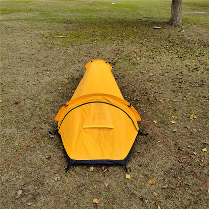 1-Person Camping Tent | Waterproof PU2000 & PU3000 | Aluminium Poles | 0.7kg | Green & Orange