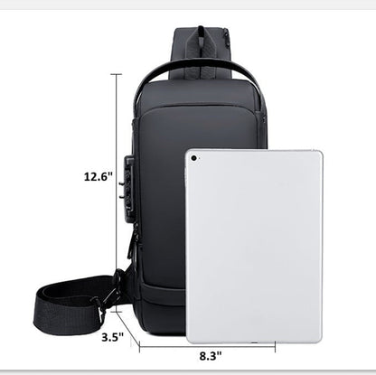 Waterproof Crossbody Bag | Anti-Theft Hidden Zip | USB 3.0 Charging Port | Oxford | Unisex