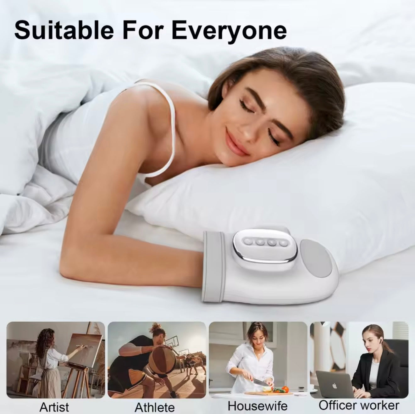 Air Compression Hand Massager | Heat | 3 Modes | 5 Intensity Levels | 2000mAh Rechargeable