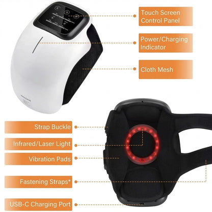 Knee Massager | Air Compression | Heat & Red Light Therapy | USB Rechargeable | Multi-Area