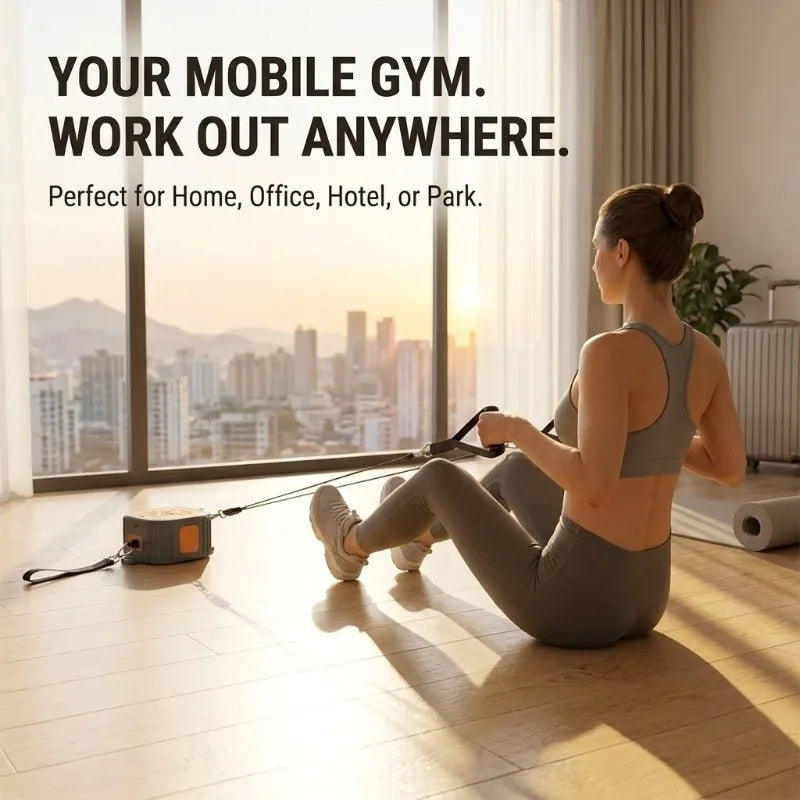Portable Cable Machine & Rowing Trainer | Resistance Bands | Full Body | Adjustable | 2 Colours