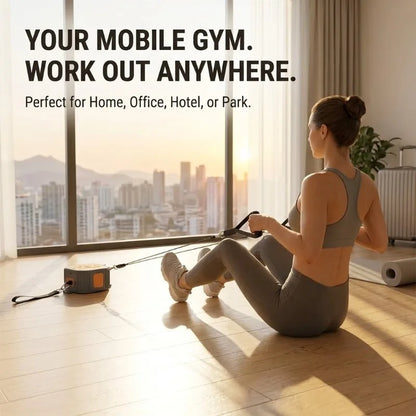 Portable Cable Machine & Rowing Trainer | Resistance Bands | Full Body | Adjustable | 2 Colours