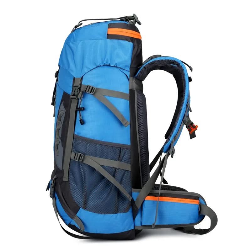 70L Tactical Backpack | Waterproof Nylon | Padded Straps | Dark Blue, Light Blue & Black