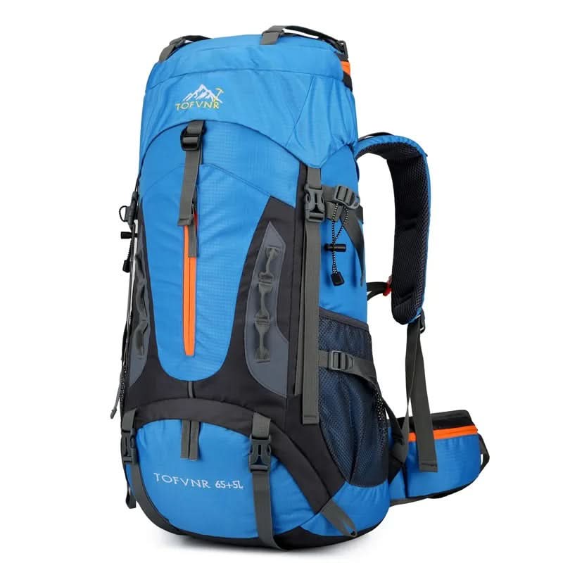 70L Tactical Backpack | Waterproof Nylon | Padded Straps | Dark Blue, Light Blue & Black