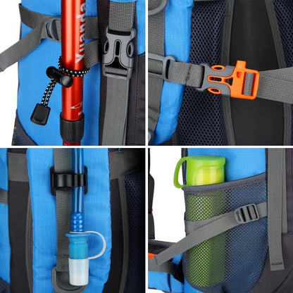 70L Tactical Backpack | Waterproof Nylon | Padded Straps | Dark Blue, Light Blue & Black