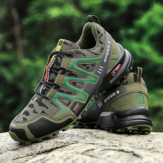 Waterproof Hiking Boots | Non-Slip Rubber Sole | Breathable Upper | Green, Grey & White | EU 39–47