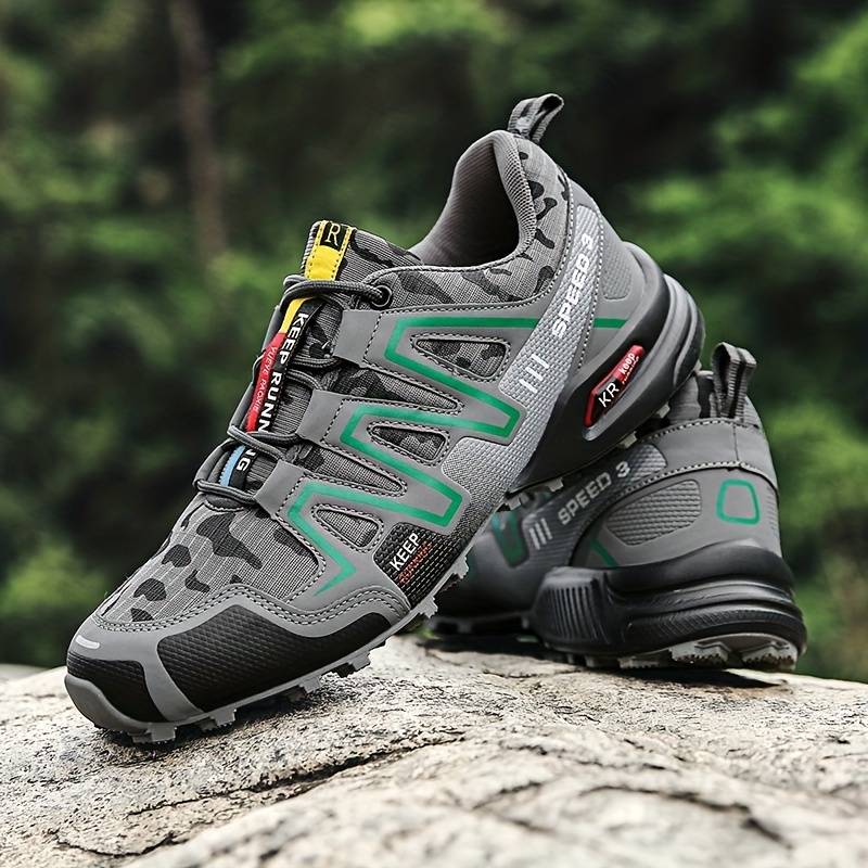 Waterproof Hiking Boots | Non-Slip Rubber Sole | Breathable Upper | Green, Grey & White | EU 39–47