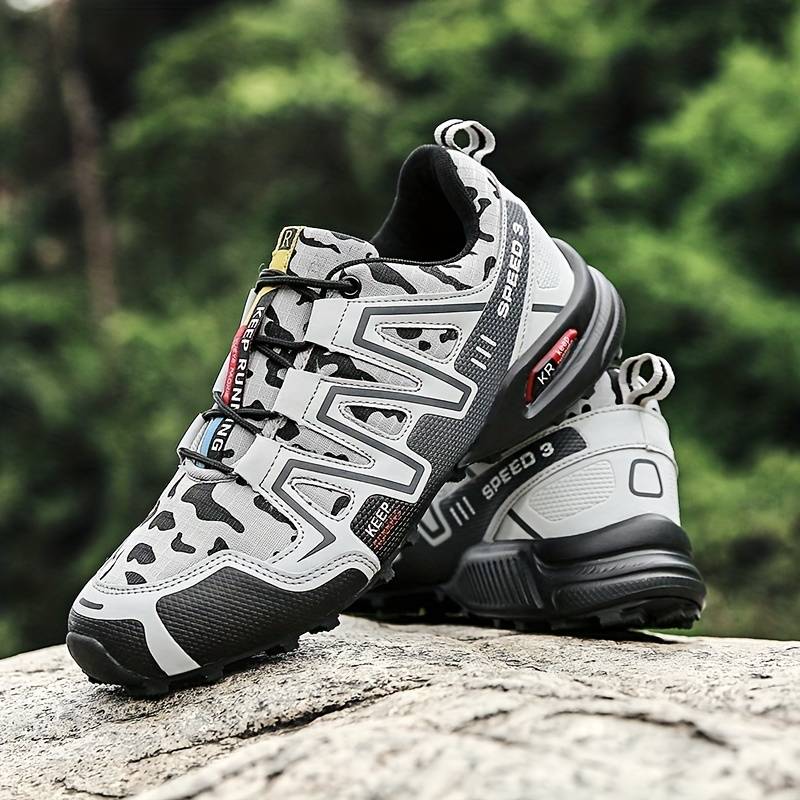 Waterproof Hiking Boots | Non-Slip Rubber Sole | Breathable Upper | Green, Grey & White | EU 39–47