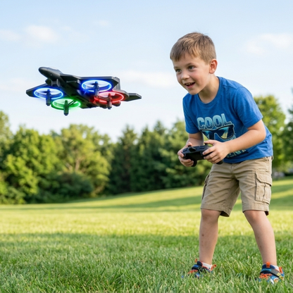 Kids LED Foam Drone | Crash-Resistant | Remote Control | Beginner | Ages 5+ | Blue & Red