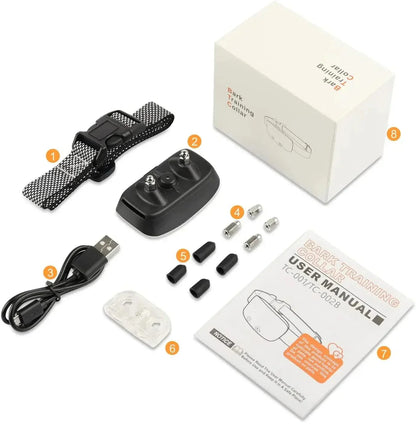 Anti-Bark Dog Collar | Nylon | IP67 Waterproof | USB Rechargeable | Adjustable for All Breeds