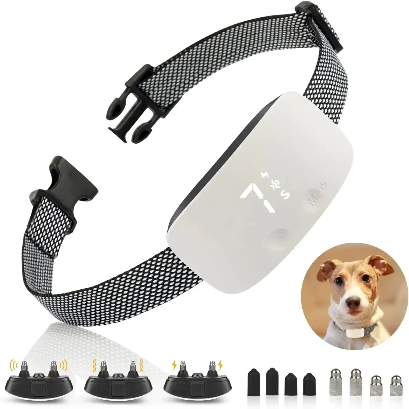 Anti-Bark Dog Collar | Nylon | IP67 Waterproof | USB Rechargeable | Adjustable for All Breeds