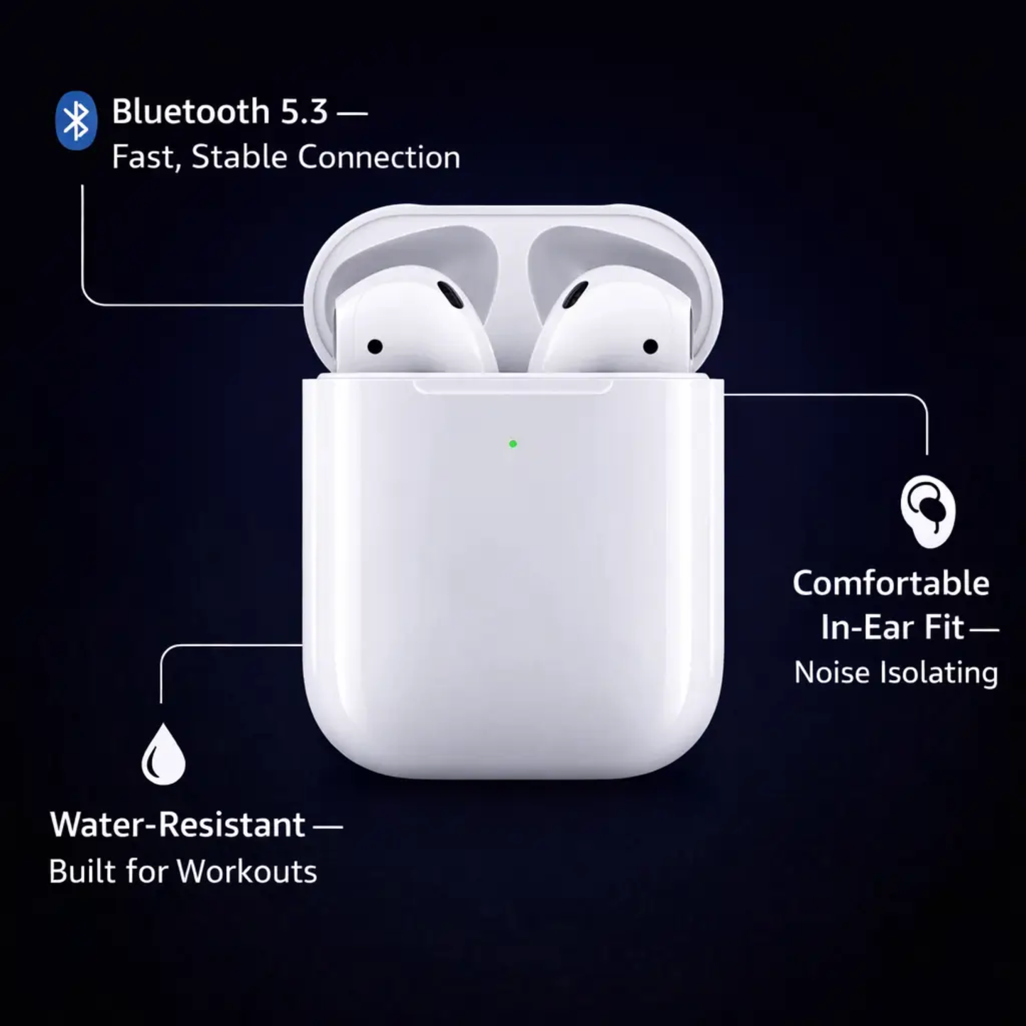 Wireless Earbuds | Bluetooth Earphones With Charging Case | Compact Portable Design