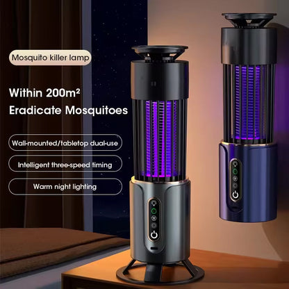 Indoor Insect Trap | 365nm UV & 3000V Grid | 200m² Coverage | 3 Timer Modes | Night Light | USB